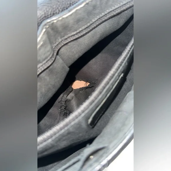 Preowned Authentic Chanel Black Caviar Leather, Pleated Half Moon Flap Bag - Picture 11 of 16